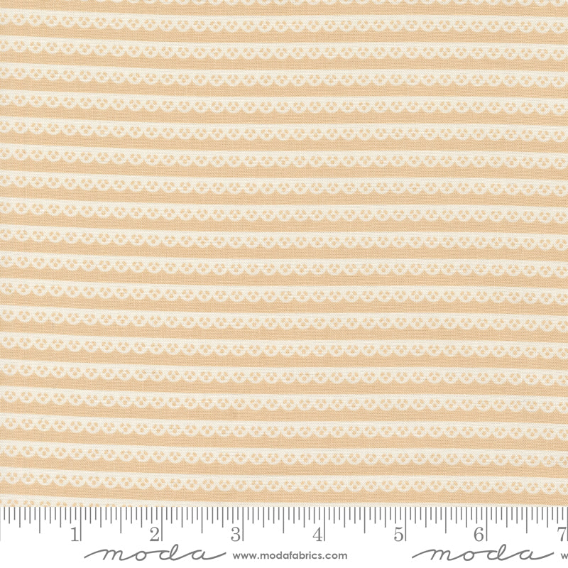 Dainty Meadow Wheat Dainty Lace Stripe Yardage by Heather Briggs for Moda Fabrics