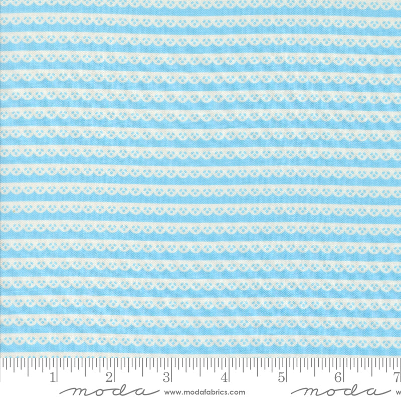 Dainty Meadow Bluebell Dainty Lace Stripe Yardage by Heather Briggs for Moda Fabrics