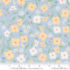 Cottage Charm Powder Blue Wallpaper Florals Yardage by Heather Briggs for Moda Fabrics