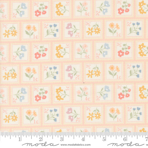 Cottage Charm Koral Kicks Sweet Stamps Yardage by Heather Briggs for Moda Fabrics