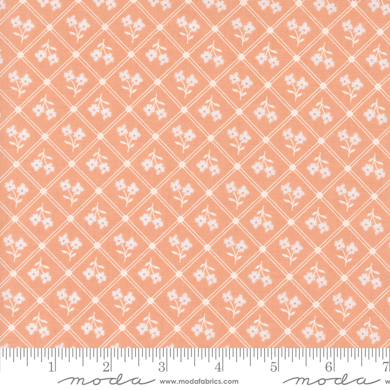 Cottage Charm Peach Window Pane Yardage by Heather Briggs for Moda Fabrics