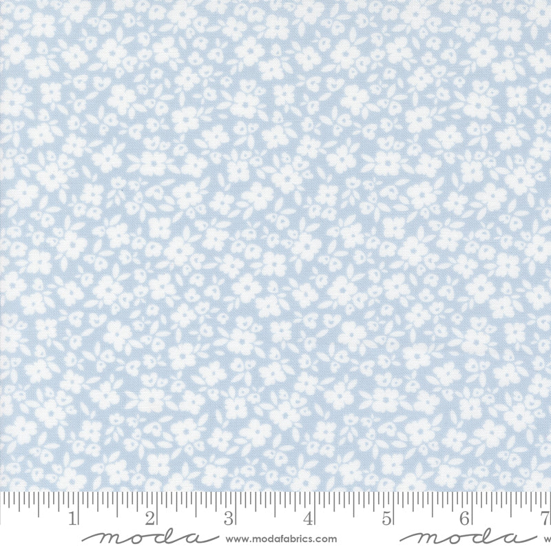 Cottage Charm Powder Blue Flower Basket Yardage by Heather Briggs for Moda Fabrics
