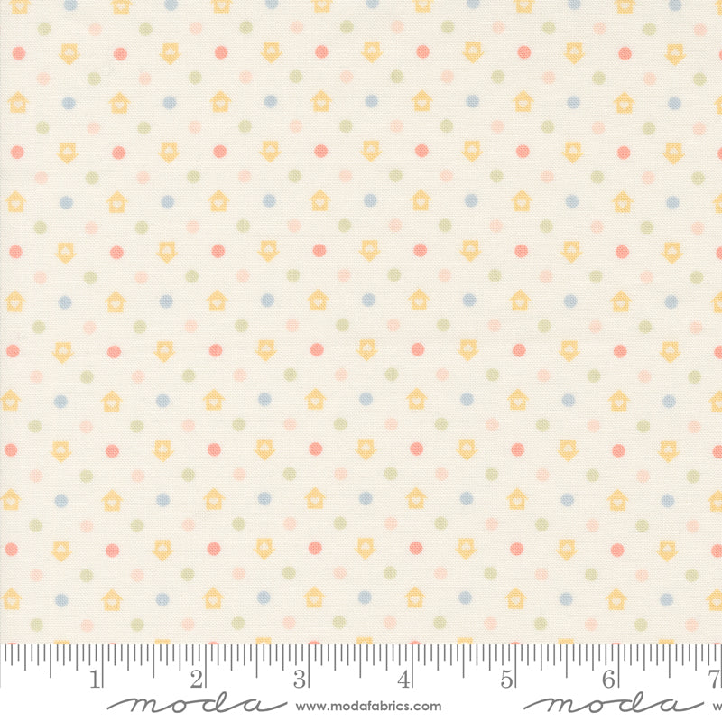 Cottage Charm Porcelain Dots Houses Yardage by Heather Briggs for Moda Fabrics