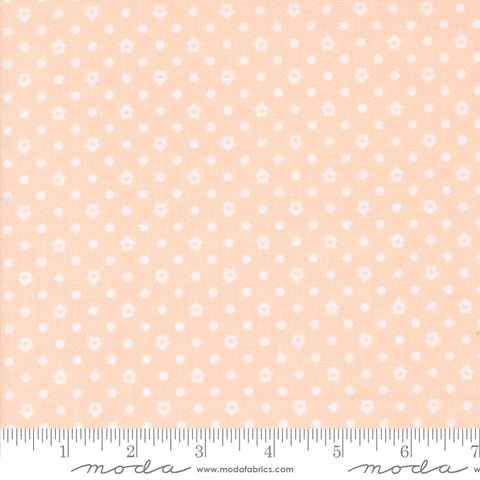 Cottage Charm Whipped Peach Dots Houses Yardage by Heather Briggs for Moda Fabrics