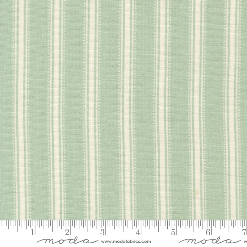Sunbonnet Dusty Blue Dotted Stripe Yardage by Heather Briggs for Moda Fabrics