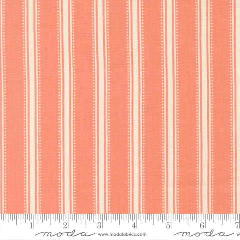 Sunbonnet Coral Dotted Stripe Yardage by Heather Briggs for Moda Fabrics
