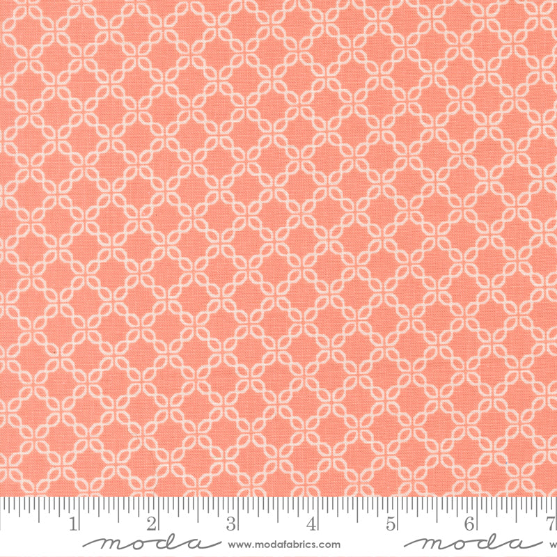 Sunbonnet Coral Lattice Yardage by Heather Briggs for Moda Fabrics