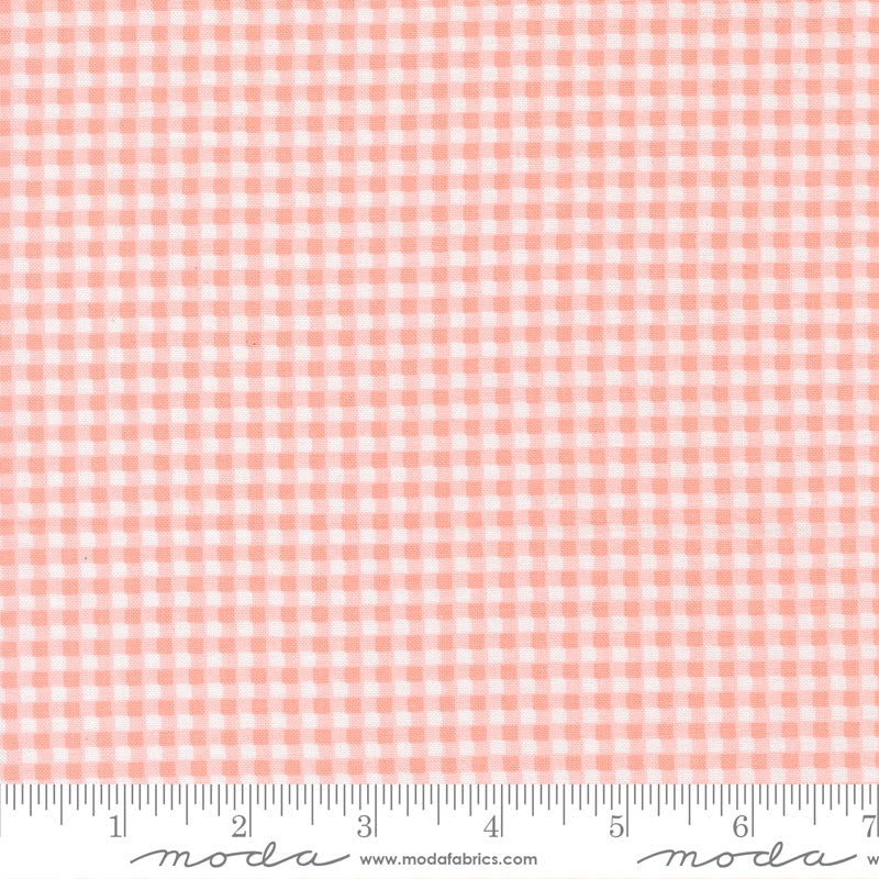 Sunbonnet Pale Pink Mini Gingham Yardage by Heather Briggs for Moda Fabrics