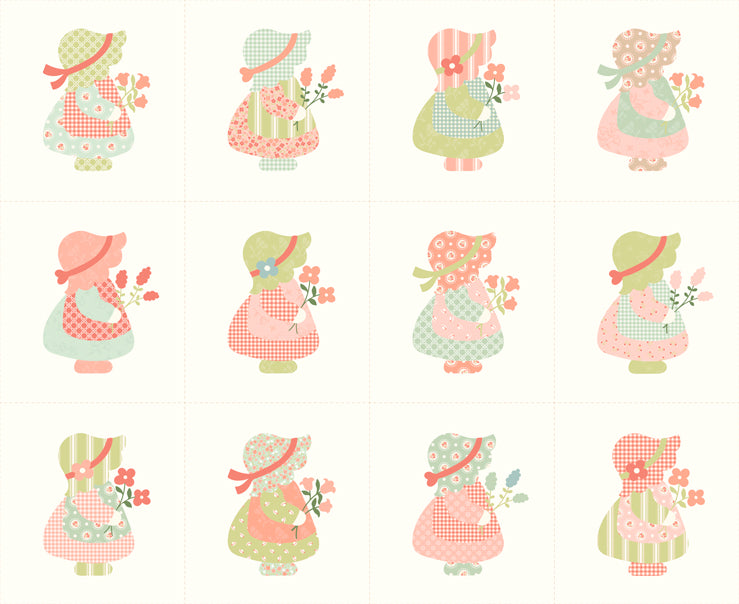 Sunbonnet Sunbonnet Sue Applique Panel by Heather Briggs for Moda Fabrics