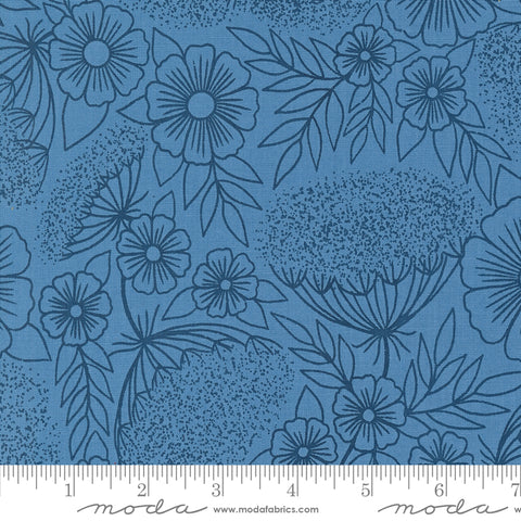 Field of Flowers Cornflower Queen Anne's Lace Yardage by Katharine Watson for Moda Fabrics