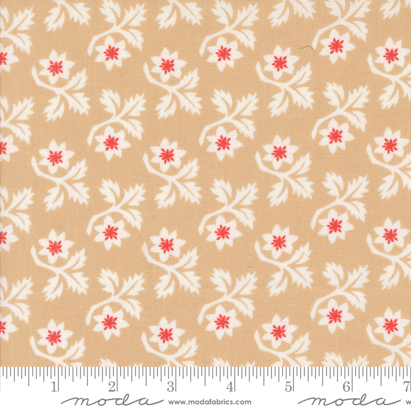 Buon Natale Sugar Cookie Woodcut Christmas Flower Yardage by Fig Tree & Co. for Moda Fabrics