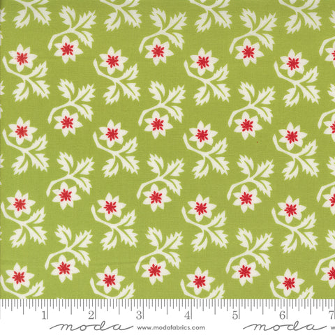 Buon Natale Cedar Woodcut Christmas Flower Yardage by Fig Tree & Co. for Moda Fabrics