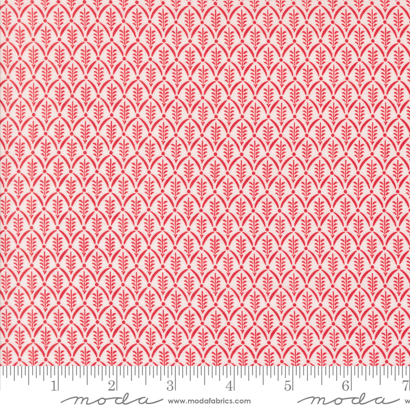 Buon Natale Snowflake Pomegranate Evergreen Yardage by Fig Tree & Co. for Moda Fabrics