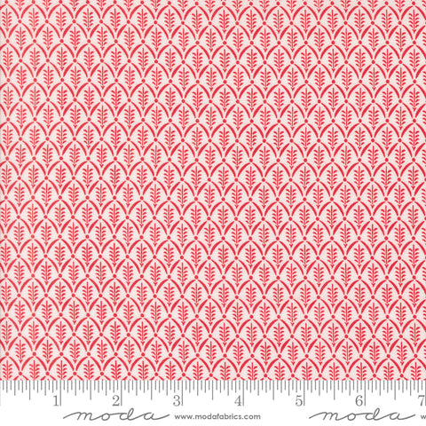 Buon Natale Snowflake Pomegranate Evergreen Yardage by Fig Tree & Co. for Moda Fabrics