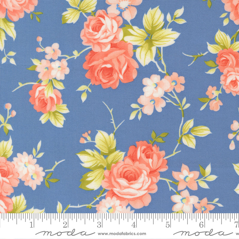 Rosie Blueberry Country Rose Yardage by Fig Tree & Co. for Moda Fabrics