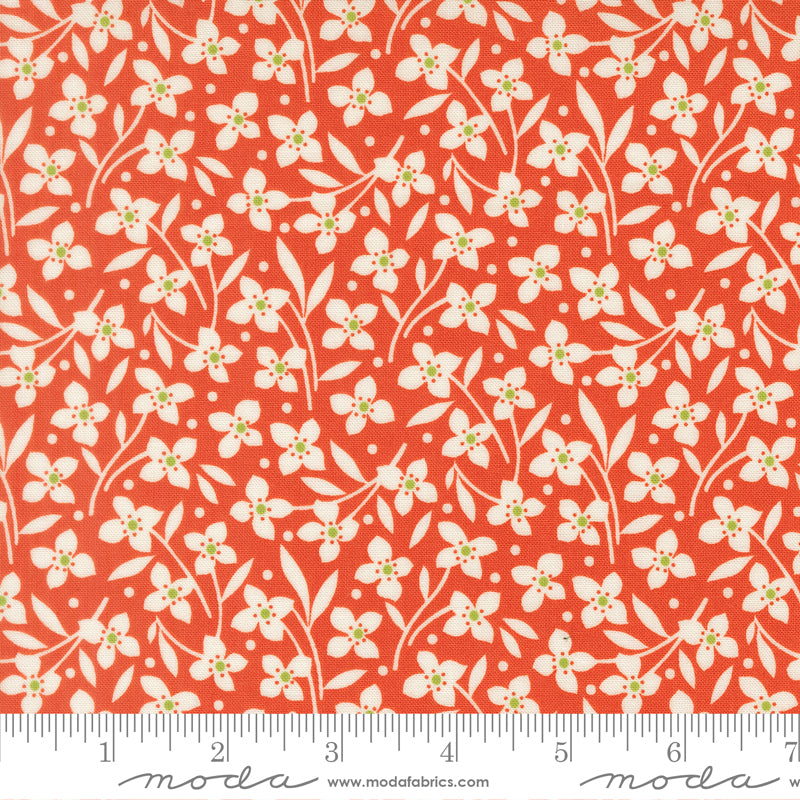 Summer's End Persimmon Forget Me Not Yardage by Fig Tree & Co. for Moda Fabrics