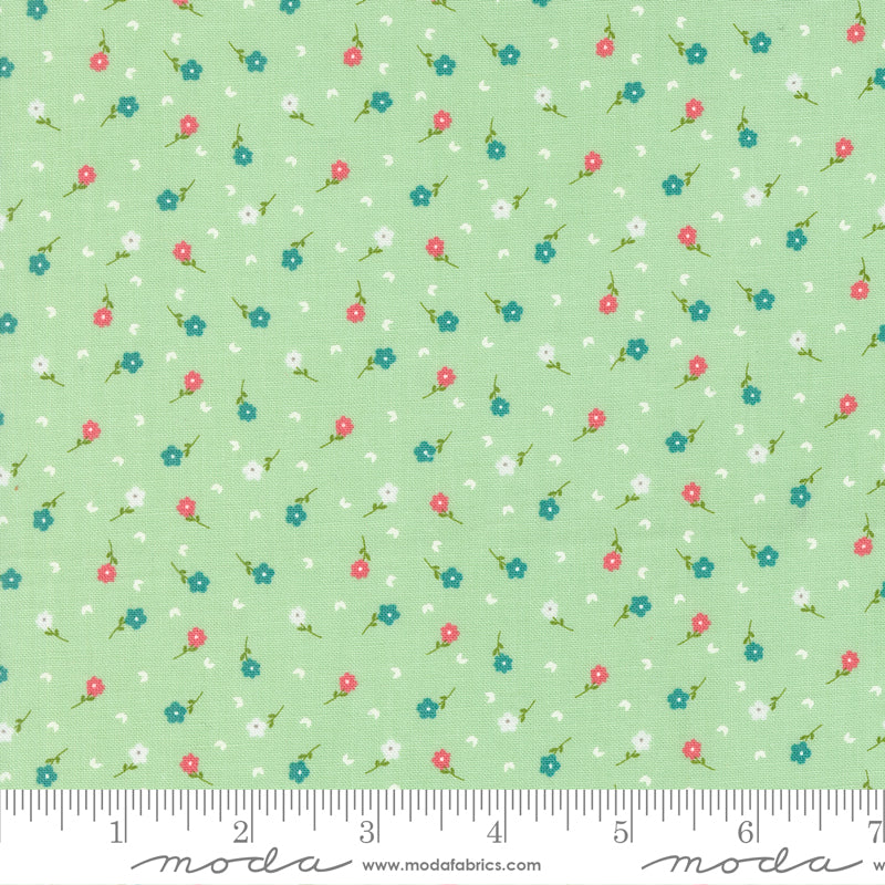 Strawberry Lemonade Mint Poppies Yardage by Sherri & Chelsi for Moda Fabrics