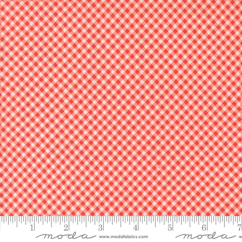 Raspberry Summer Carnation Gingham Yardage by Sherri & Chelsi for Moda Fabrics