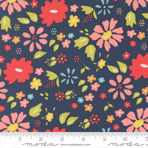 Delightfully Yours Navy Wildflower Yardage by Sherri & Chelsi for Moda Fabrics