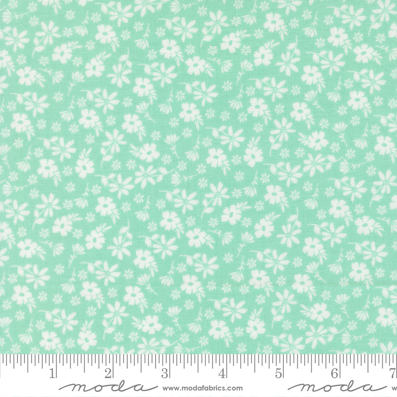 Delightfully Yours Aqua Blossoms Yardage by Sherri & Chelsi for Moda Fabrics