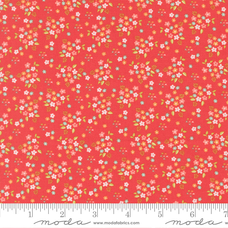 Delightfully Yours Geranium Posie Yardage by Sherri & Chelsi for Moda Fabrics