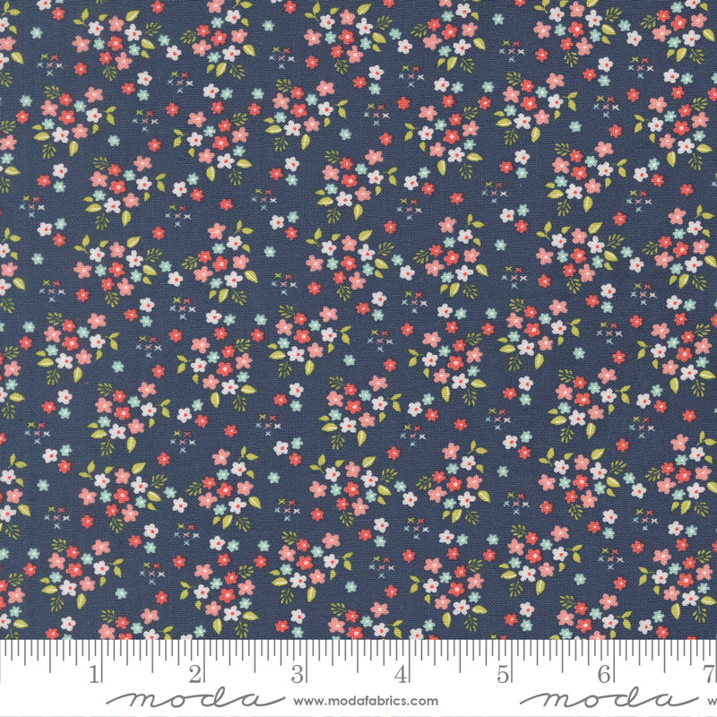 Delightfully Yours Navy Posie Yardage by Sherri & Chelsi for Moda Fabrics