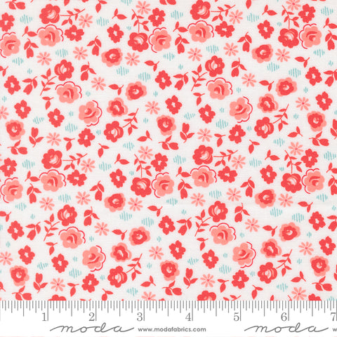 Delightfully Yours Cloud Geranium Floral Yardage by Sherri & Chelsi for Moda Fabrics