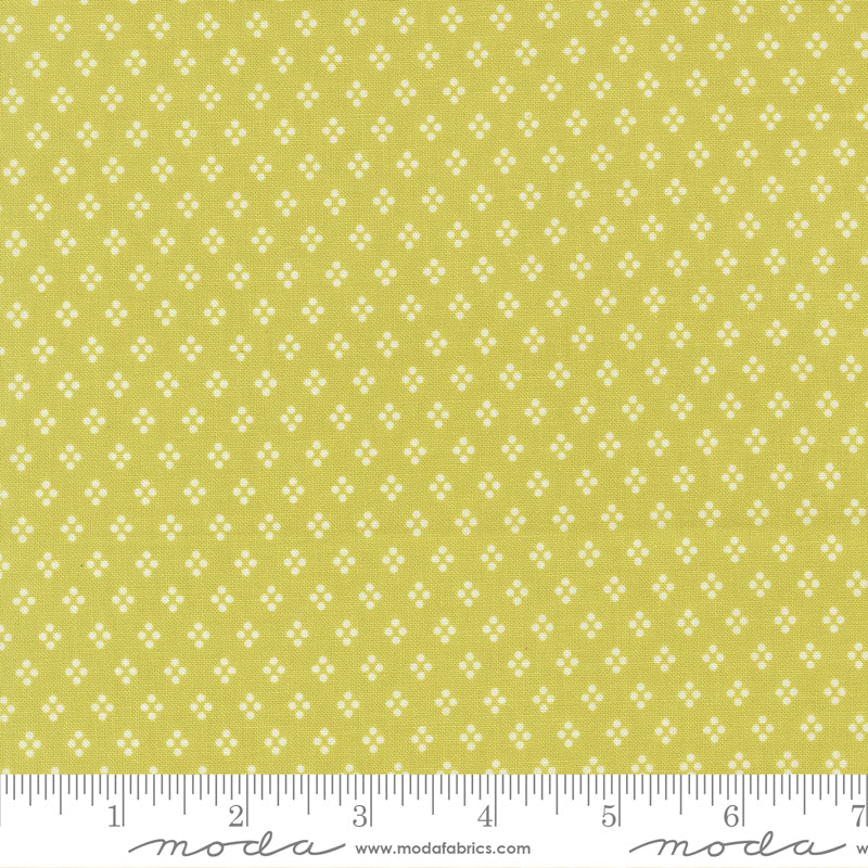 Delightfully Yours Chartreuse Dots Yardage by Sherri & Chelsi for Moda Fabrics