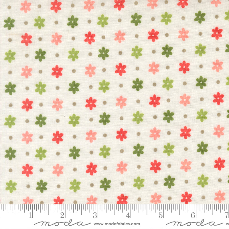 Poinsettia & Pear Cloud Daisy Dot Yardage by Sherri & Chelsi for Moda Fabrics