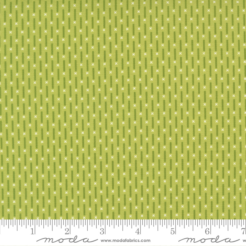 Poinsettia & Pear Pistachio Candy Stripe Yardage by Sherri & Chelsi for Moda Fabrics