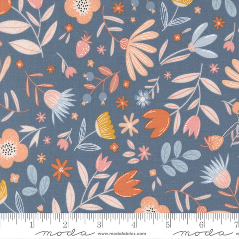 Blossoms & Blooms Denim Flowers Yardage by Elena Amo for Moda Fabrics