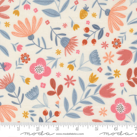Blossoms & Blooms Pearl Flowers Yardage by Elena Amo for Moda Fabrics