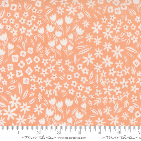 Blossoms & Blooms Peach Small Flowers Yardage by Elena Amo for Moda Fabrics