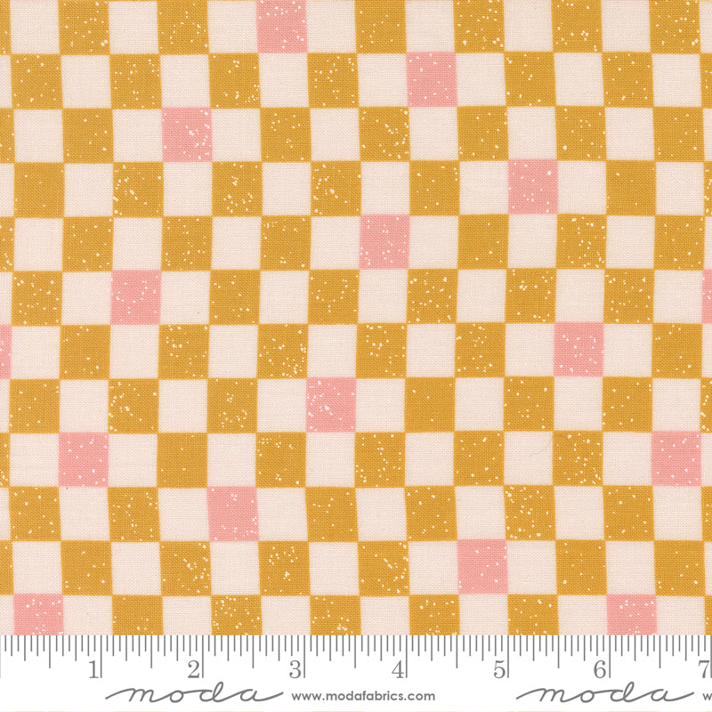 Blossoms & Blooms Blush Checkerboard Yardage by Elena Amo for Moda Fabrics