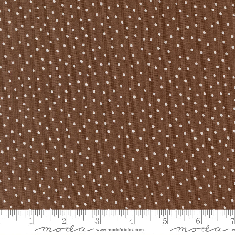 Blossoms & Blooms Chocolate Dots Yardage by Elena Amo for Moda Fabrics