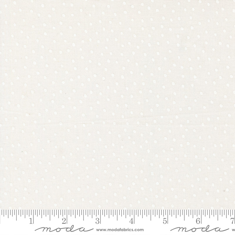 Blossoms & Blooms Pearl White Dots Yardage by Elena Amo for Moda Fabrics