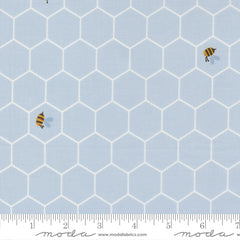 Blossoms & Blooms Powder Blue Bees Yardage by Elena Amo for Moda Fabrics