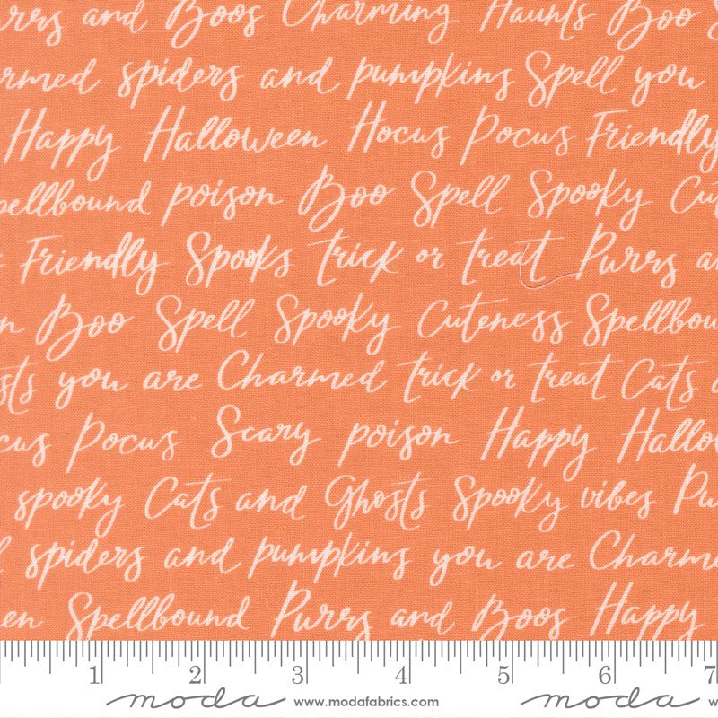 Purrs & Boos Pumpkin Happy Halloween Yardage by Elena Amo for Moda Fabrics