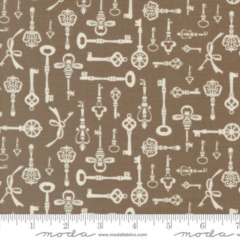 Enchantment Teak Diary Keys Yardage by Sweetfire Road for Moda Fabrics