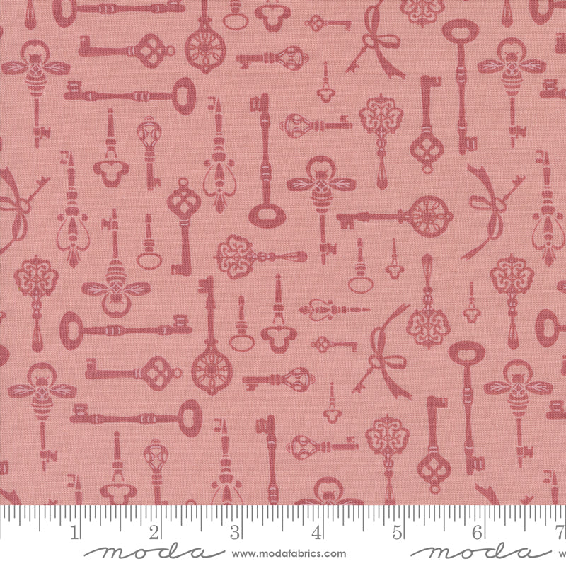 Enchantment Blush Diary Keys Yardage by Sweetfire Road for Moda Fabrics