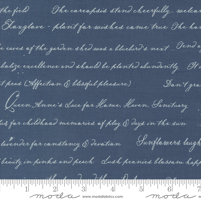 Enchantment Indigo Garden Journal Yardage by Sweetfire Road for Moda Fabrics