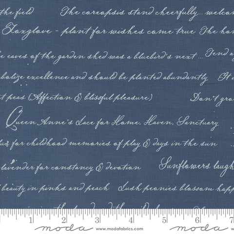 Enchantment Indigo Garden Journal Yardage by Sweetfire Road for Moda Fabrics