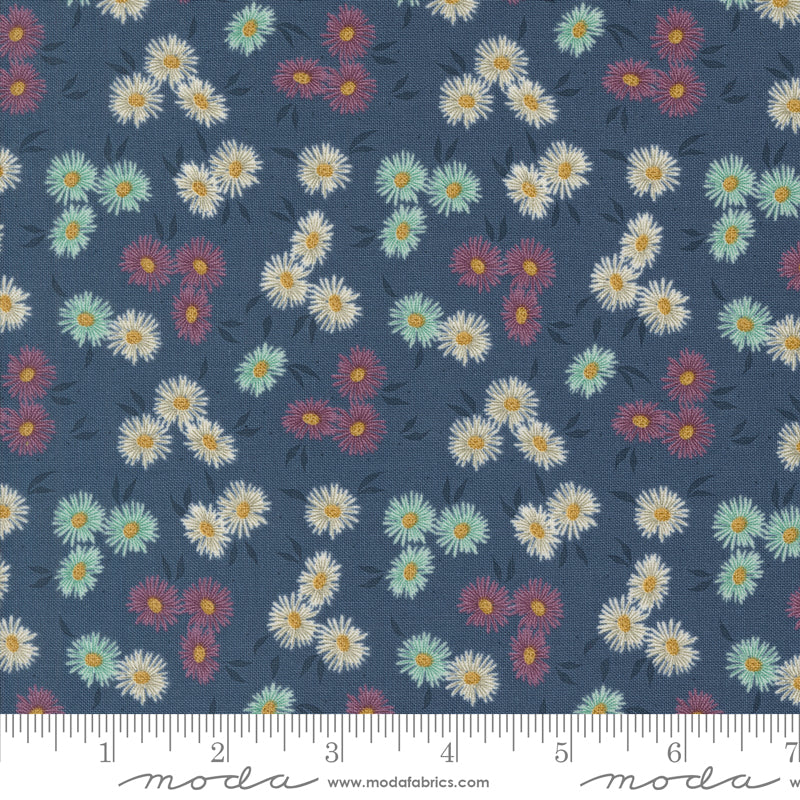 Seaglass Summer Indigo Sea Beach Asters Yardage by Sweetfire Road for Moda Fabrics