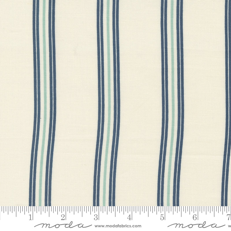 Seaglass Summer Oyster Seaside Stripe Yardage by Sweetfire Road for Moda Fabrics