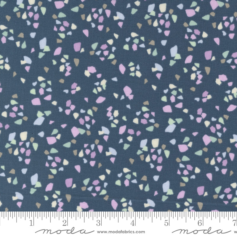 Seaglass Summer Indigo Sea Shimmering Seaglass Yardage by Sweetfire Road for Moda Fabrics