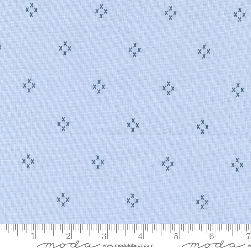 Seaglass Summer Dappled Blue Cross My Heart Yardage by Sweetfire Road for Moda Fabrics