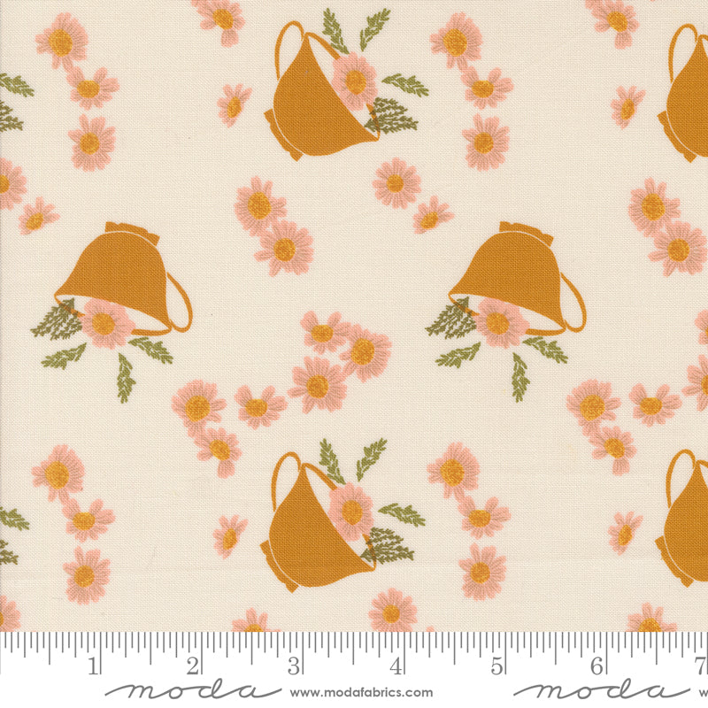 Frivolity Porcelain Daisy Tea Yardage by Sweetfire Road for Moda Fabrics