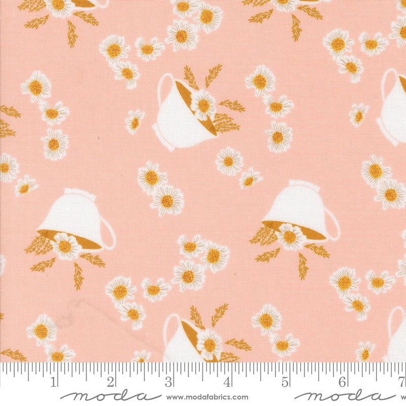 Frivolity Blush Daisy Tea Yardage by Sweetfire Road for Moda Fabrics