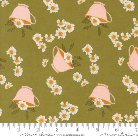 Frivolity Lichen Daisy Tea Yardage by Sweetfire Road for Moda Fabrics
