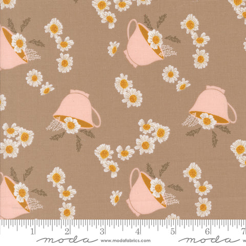 Frivolity Mushroom Daisy Tea Yardage by Sweetfire Road for Moda Fabrics